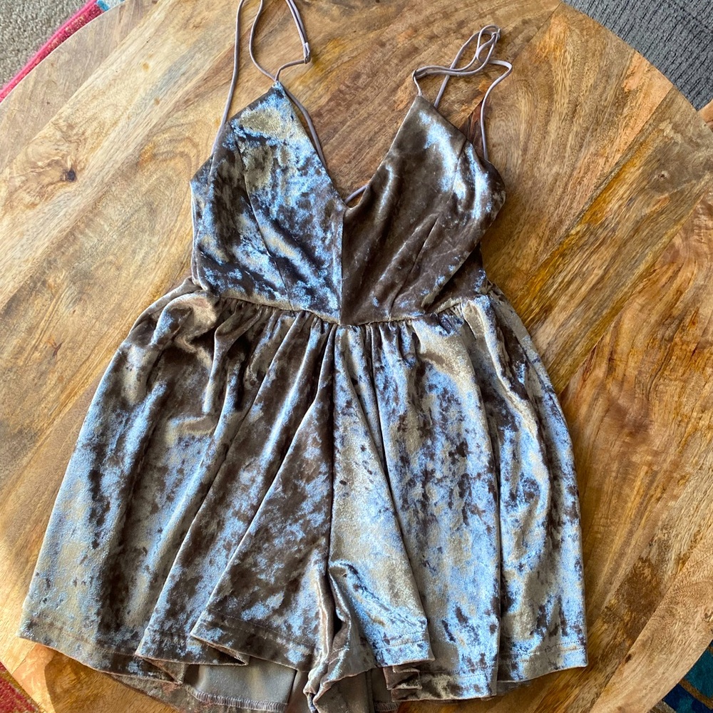 Velvet, strappy romper